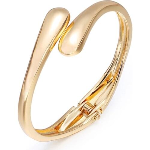 Womens Cuff Bracelet Bangle Round Head Water Drop Femme Bangle Pulseira Mom Gift