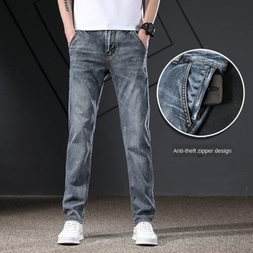 ICPANS Stretch Denim Jeans Men Straight Anti-Theft Zipper Denim Jeans Male Pants 2020 New Size 28 -36 38 40 Mens Jean