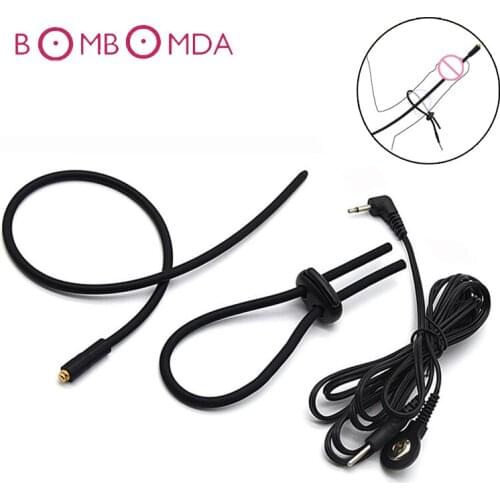 Electric Stimulate Penis Plug Catheter Urethral Sounding Dilator Male Masturbator Conductive Adult Game Silicone Sex Toy For Men