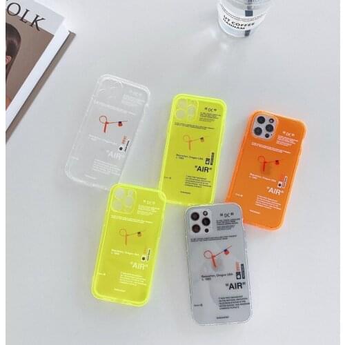 Fluorescence soft Case For iPhone 11 12 Pro Max mini 7 8 Plus XR X XS MAX se Clear silicone phone Cover street fundas capa