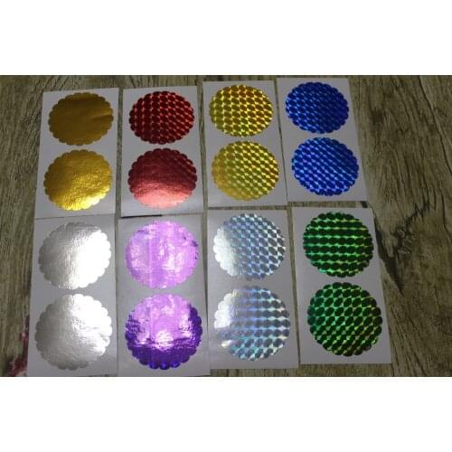 5cm Hologram Scalloped circles sticker, envelope seals