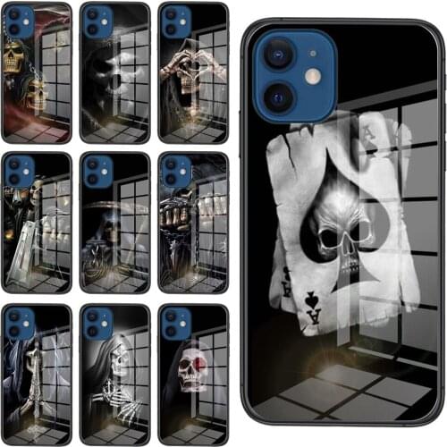 Grim Reaper Skull For Xiaomi Mi11 Mi 11 Pro Ultra Lite 10T 10S Mi9 Poco X3 NFC F3 Black Waterproof Painting Smartphone