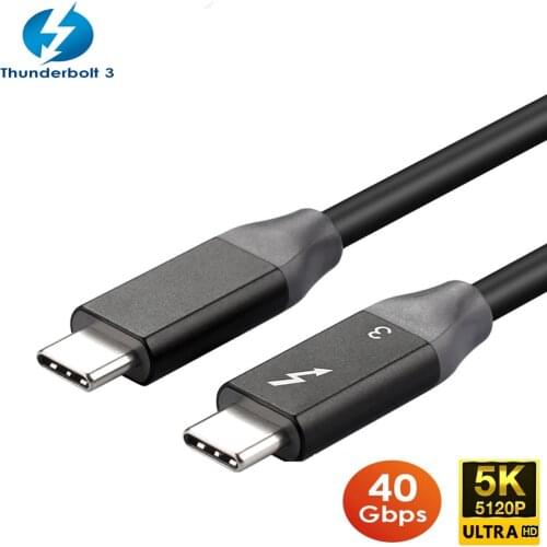 Thunderbolt 3 Cable Male to male 40Gbps 100W 5A/20V Support 5K UHD or 4K 60HZ Display USB Type C 0.3m 0.61m 0.92m 1.22m