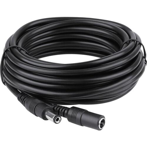 DC12V Power Extension Cable 2.1*5.5mm Connector Male To Female For CCTV Security Camera Black Color 16.5Feet 3M 5M power cable