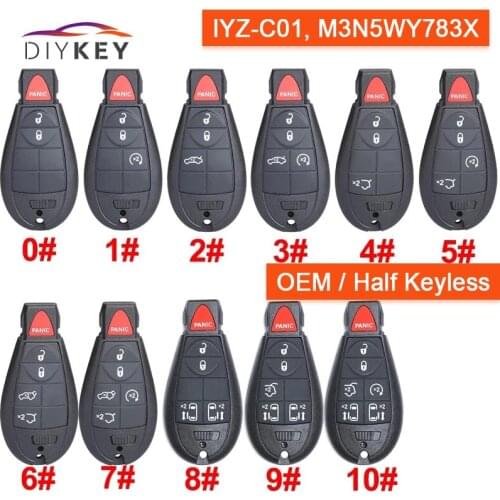 DIYKEY Keyless Go Remote Key Fobik for Dodge Caravan Chrysler Town Country Jeep for Jeep Cherokee Fob 433MHz M3N5WY783X IYZ-C01