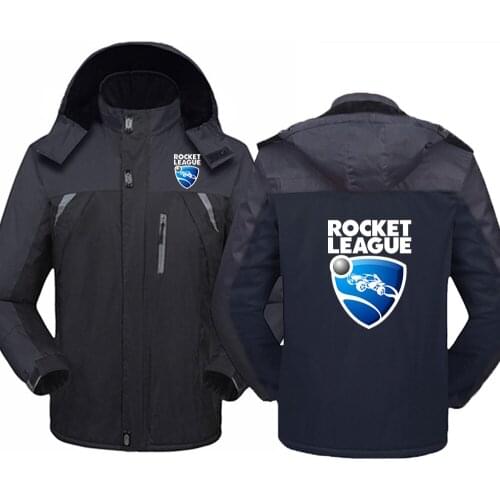 2021 Rocket League Print Zipper Pocket Waterproof Tactical Jackets Mens Fleece Lining Outdoor Jacket Coat Hoodie Windbreaker