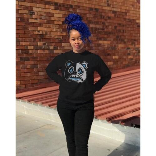 2021 New Product Women Cartoon Print Black Sweatshirts Oversize Long Sleeve O Neck Loose Pullovers Female Tops Streetwear