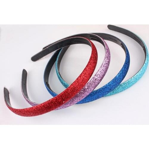 Lined Glitter Hairbands For Children Girls Hard Bow Headband For Girls Hair Accessories Plastic Teeth Head Bands