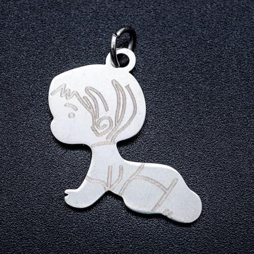 5pcs/lot High Quality 316L Stainless Steel Etched Baby Girl Boy Feet DIY Charm Pendant Wholesale Jewelry Making Accessories