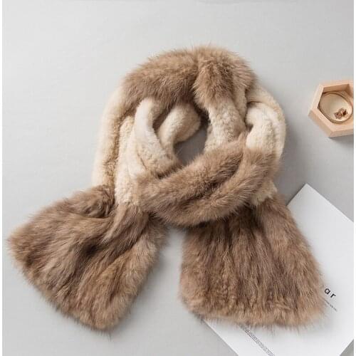 Free Shipping New Genuine Mink Fur Scarf Mens Knitted Fur Shawl Winter Real Mink Fur Poncho Wholesale Retail