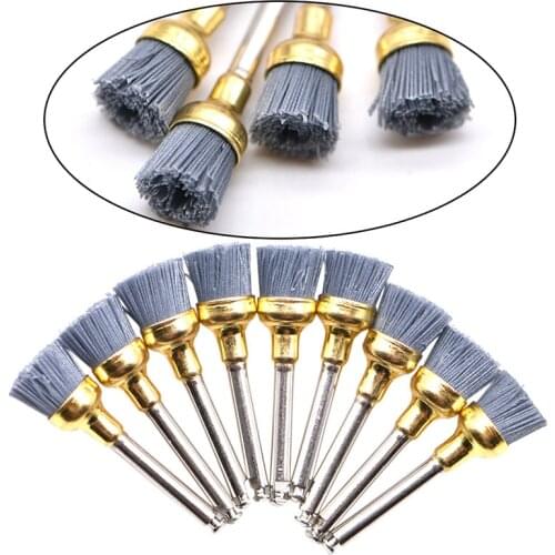 20Pcs/lot Dental Polishing Brush Silicon carbide Nylon Latch Flat Polishing Polisher Prophy Brushes Bristles Dental Lab Material