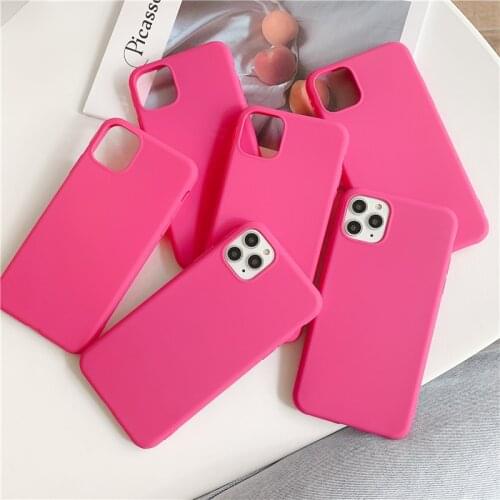 Rose Girls Candy Soft Tpu Case for Iphone 11 11pro Max Xs Max Xr UltraThin Solid Silicon Case for Iphone 6s 7 8plus Back Cover
