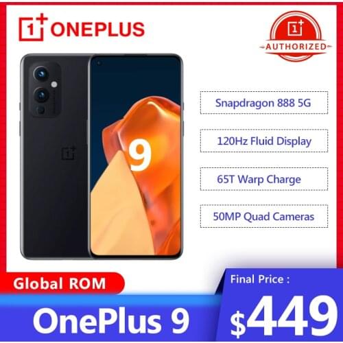 Global Rom OnePlus 9 5G Smartphone Snapdragon 888 Android 11 6.55'' 4500 mAh 120Hz Fluid AMOLED NFC Oneplus9 Mobile Phone