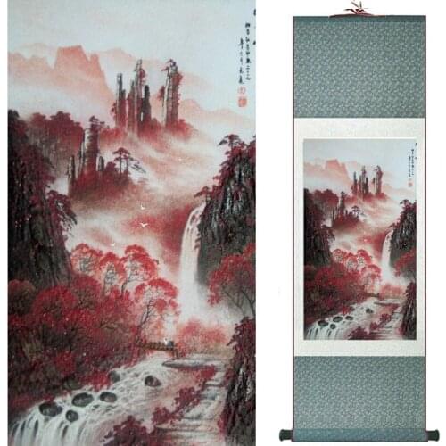 Old fashion painting landscape art painting Chinese traditional art painting China ink painting2019082202