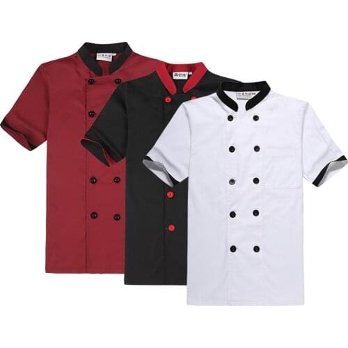 Chef Uniforms Short Sleeve Hotel Catering Kitchen Work Clothes Chef Restaurant Uniform Chinese Clothes for Men Coat Chef