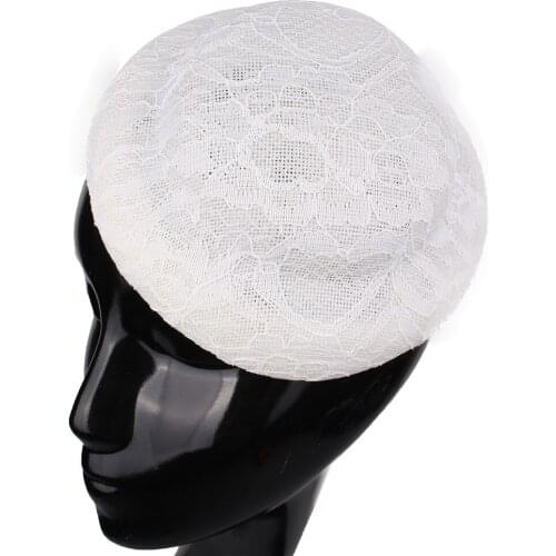 Vintage 17CM Ivory Millinery Imitation SINAMAY Fascinators Base With Lace Cocktail Party Hat DIY Hair Accessories NEW ARRIVAL