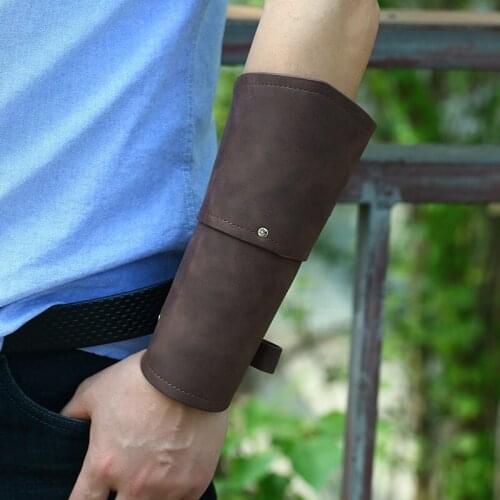 Vintage Black/brown Leather Wide Cuff MenS Bracelet Punk Ornament Bangle Male Wristbands Gift Fashion Jewelry Accessories