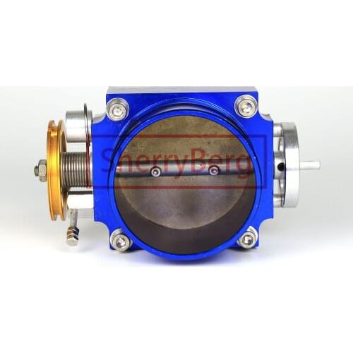 SherryBerg racing TB TOP QUALITY High Flow Aluminum 90MM 3.5" Throttle Body Universal Intake Manifold blue COLOR free shipping