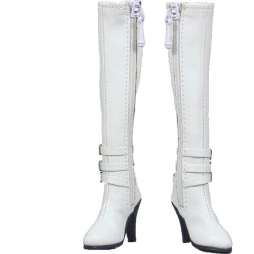1/6 Scale Womens Zip Up High Heeled Long Boots Shoes for 12'' Female Action Figure Accessories