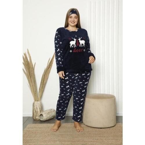 Women Welsoft Fleece Pajamas set Navy Blue 20054
