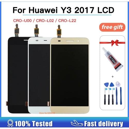 5.0" For Huawei Y3 2017 LCD Display with frame Touch Screen Assembly Repair CRO-U00 CRO-L02 CRO-L22 LCD lcd with repair tools