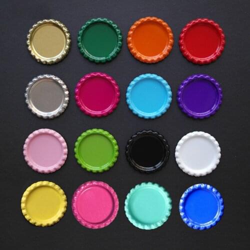 New arrival 10000pcs/lot colored flattened bottle caps diy hair bows jewelry without hole accessories mixed 13 colors