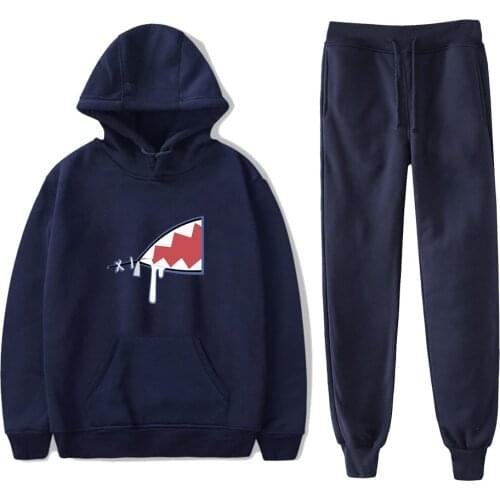 2021 Hololive English VTuber Gawr Gura Merch Harajuku Men Women Hoodies suit 2 pieces sets hoody + pants sweatshirt set