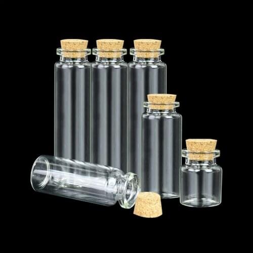 5Pc Small Size Glass Bottle With Cork Glass Message Storage Bottle Mason Jars DIY Handmade Art Accessories Goodies Storage Tank