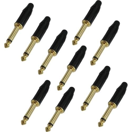 6.35 Audio Plug Gold-plated Mono Sophomore Core Jack Microphone Mixer Guitar Audio Adapter Connector