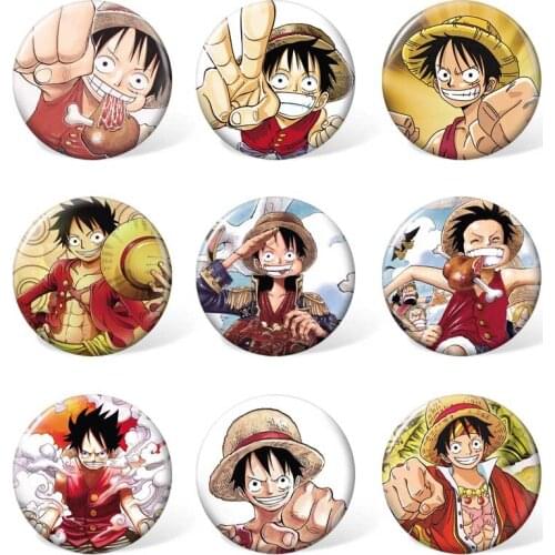 9pcs/set Anime One Piece Luffy Decoration Badge Tony Tony Chopper Cartoon Brooch for Backpack Accessories