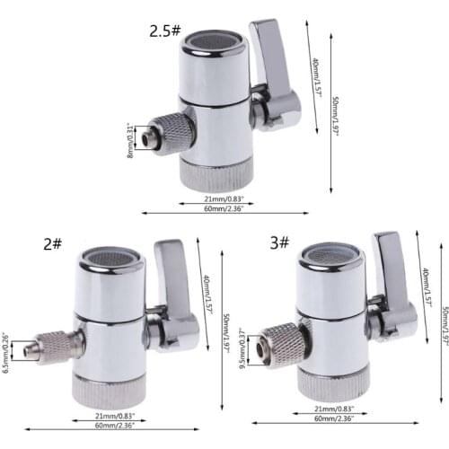 Faucet Adapter Diverter Valve Counter Top Water Filter Faucet Diverter Valve Ro System 1/4" 2.5/8" 3/8" Tube Connector