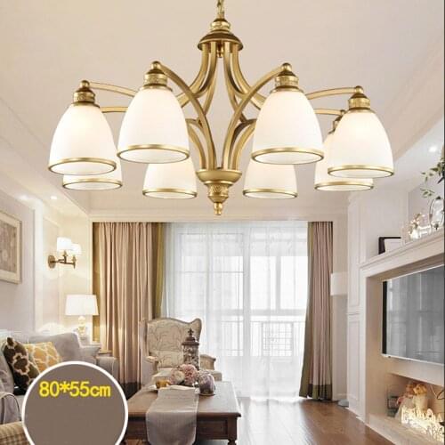 HGhomeart American Retro Chandelier E27 Living Room Light 3 Head 6 Head 8 Restaurant Light Iron Lamp European Study Lamp