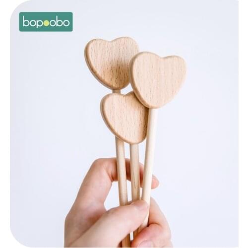 Bopoobo Wooden Fairy Stick 0-12Months Child BPA Free 50PCS Wooden Moon Toy Wooden Baby Gym Wooden Baby Teething Holding Toys Gym