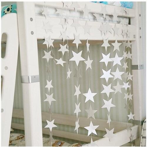 Paper Five-pointed Star Silver Gold Hanging Door Curtain BirthdayDecoration String Small Pull Flower Wedding Hanging Stars E1I3
