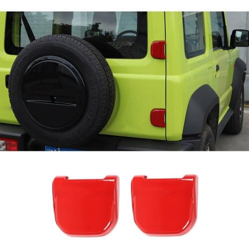 For Suzuki Jimny 2019 2020 JB64 JB74 Tailgate Hinge Decoration Stickers Car Exterior Accessories Red Chrome Carbon Fiber Styling