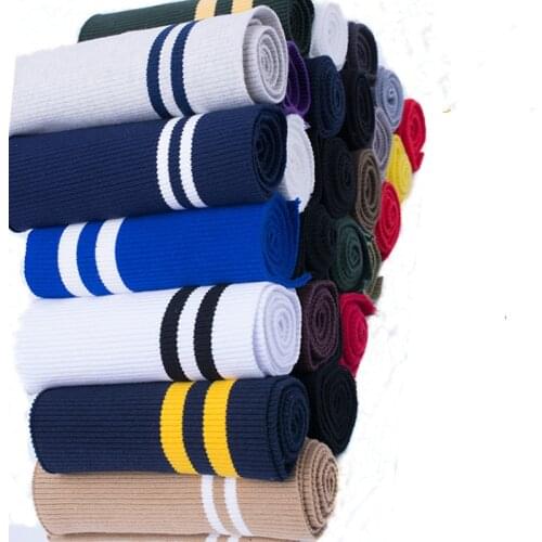 Cotton Knitted Fabric Stripe Stretch Neckline Cuff Waistband Leg Openning Arms Rib for Baseball Clothes Down Jackets