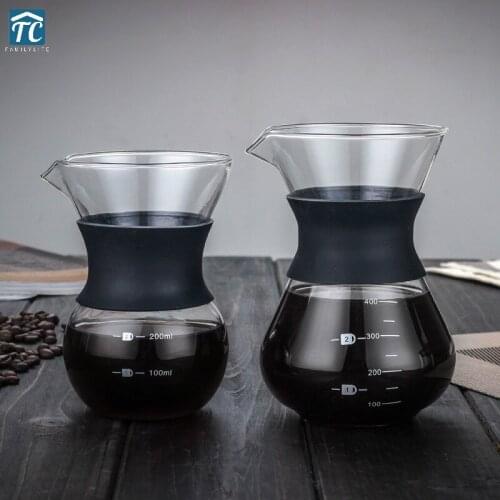 200ml/400ml Borosilicate Glass Coffee Pot Hand-brewed Espresso Water Drip Coffee Maker Tea Filter Tool Coffeeware Hot-resistant