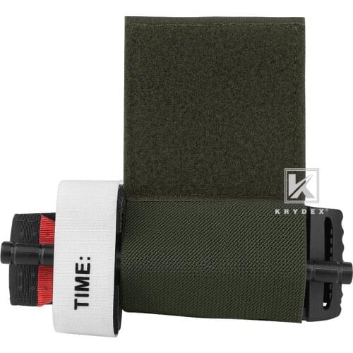 KRYDEX Tourniquet + Elastic Holder Set 3" Hook & Loop For SOF-T C-A-T NATO Plate Carrier Chest Rig Accessories Kit Ranger Green