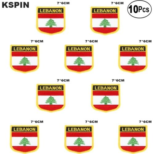 Lebanon Flag Embroidery Patches Iron on Saw on Transfer patches Sewing Applications for Clothes in Home&Garden