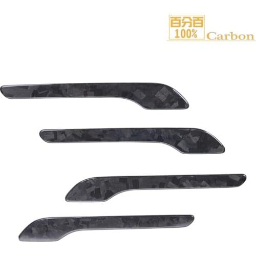 New Forged Carbon Fiber For Tesla Model 3 2020 Car Styling Side Door Handle Cover Trim Molding Accessories