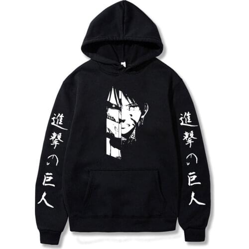 New Japanese Anime Attack on Titan Hoodies Men The Final Season Titans Attack Cartoon Streetwear Sweatshirts Vintage Hoodie Men