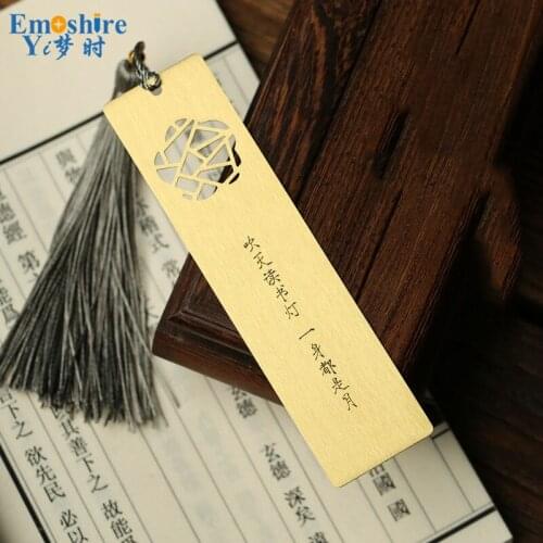Creative Brass Bookmarks Chinese Style Classical Busines Gifts Customized Metal Bookmarks School Office Writing Supplies M024