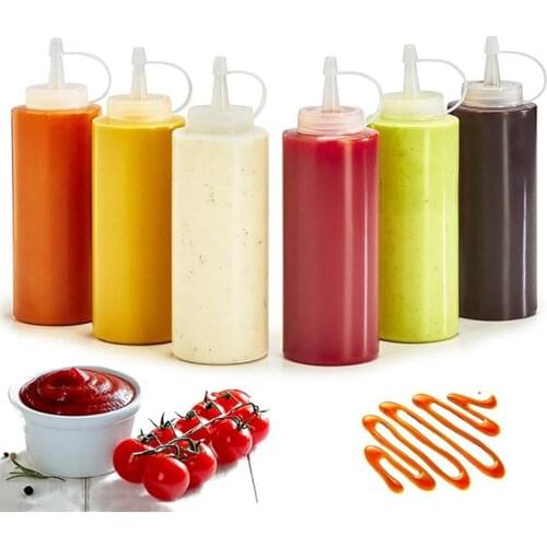 240ml Sauce Vinegar Oil Ketchup Gravy Cruet Kitchen Accessories Gravy Boat Plastic Condiment Dispenser 8.45oz Squeeze Bottle