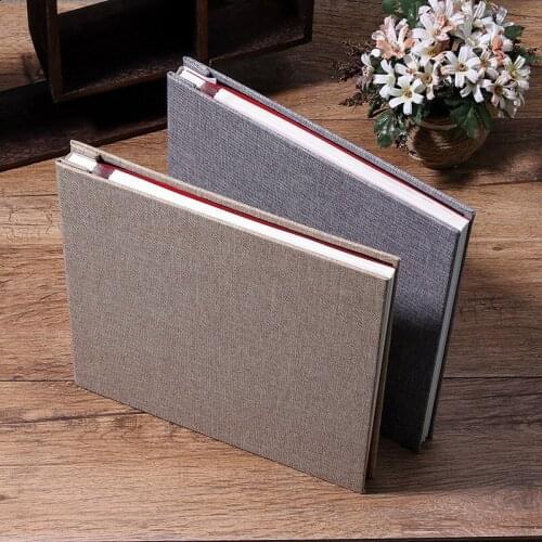 Simple Linen Self-Adhesive Film DIY Photo Album Wedding Album Retro Family Large-Capacity Photo Album Handmade Creative Gifts