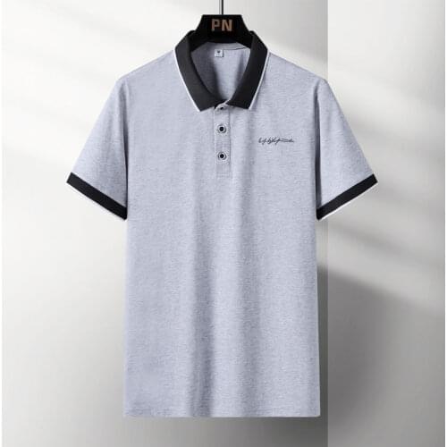 2021 Spring and Summer Short-sleeved Polo Shirt Mens Casual Embroidery Lapel Collar Mens Breathable Solid Color Polo Shirt Men