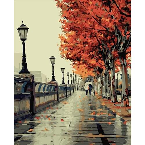 Needlework,Autumn scenery oil painting DIY Fashion Cross stitch,for Embroidery kits, Art Cross-Stitching handmade