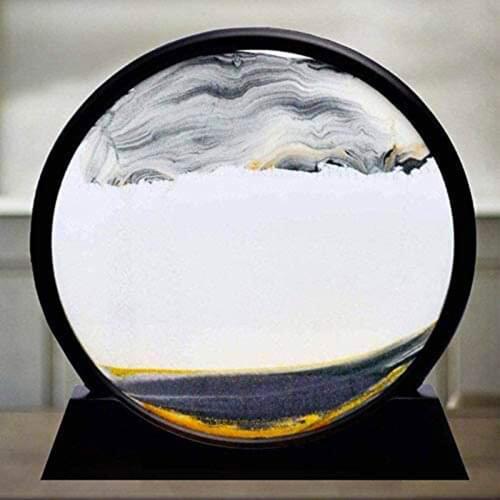 Sandscape Ornament 3D Deep Sea Motion Screen Flowing Frame Round Glass Motion Display
