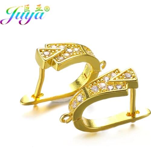 Juya DIY Gold Silver Color Creative Leverback Earwire Earring Hooks Accessories For Women Fashion Earrings Making Material
