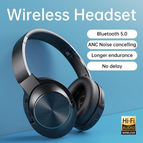 ANC Noise Cancelling Headphones Bluetooth Wireless Gamming Headset Gamer PC 3.5mm Wired PS4 Earphone Deep Bass for Laptop Tablet
