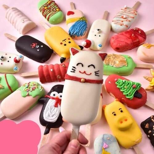 4 Cavity Silicone Ice cream Mold Homemade Food Grade Frozen Freezer Ice Cream Maker Dessert Mold DIY Bar Making Tool